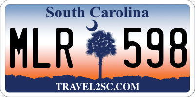 SC license plate MLR598