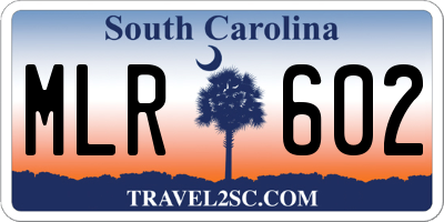 SC license plate MLR602
