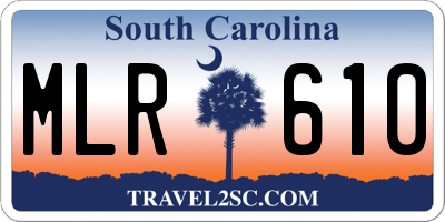 SC license plate MLR610