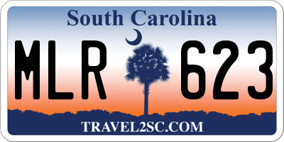 SC license plate MLR623