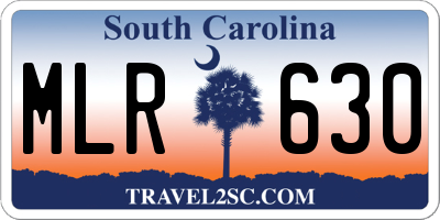 SC license plate MLR630