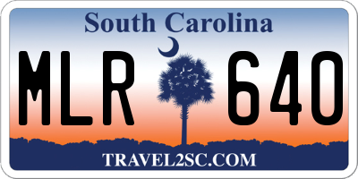 SC license plate MLR640