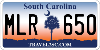 SC license plate MLR650