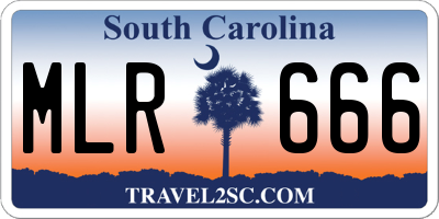SC license plate MLR666