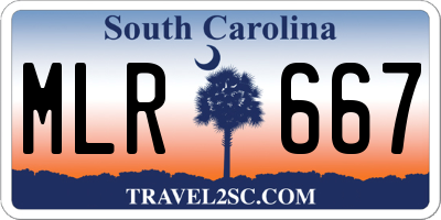 SC license plate MLR667