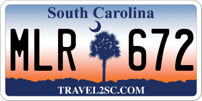 SC license plate MLR672