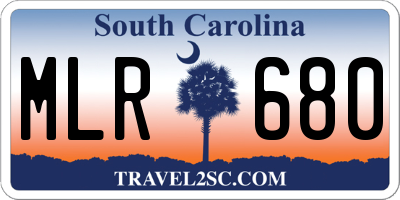 SC license plate MLR680