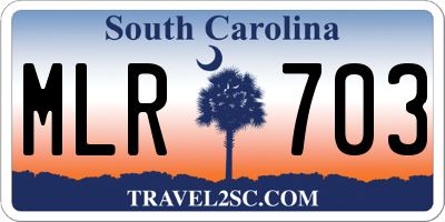SC license plate MLR703