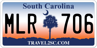 SC license plate MLR706