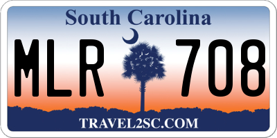 SC license plate MLR708