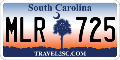 SC license plate MLR725