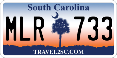 SC license plate MLR733