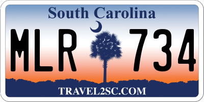 SC license plate MLR734