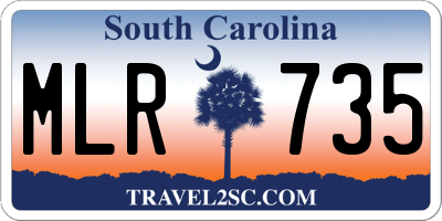 SC license plate MLR735