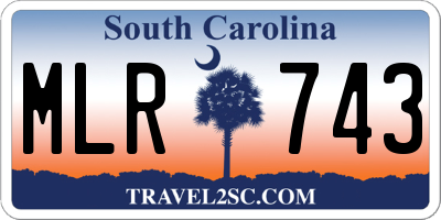 SC license plate MLR743