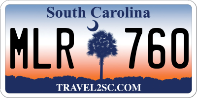 SC license plate MLR760