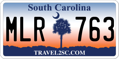 SC license plate MLR763