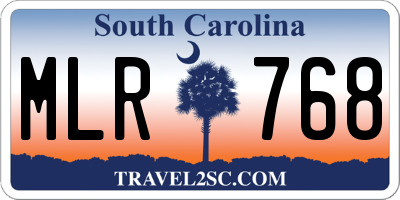 SC license plate MLR768