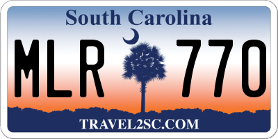 SC license plate MLR770