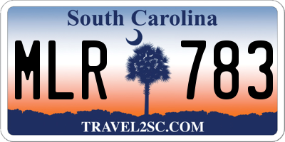 SC license plate MLR783
