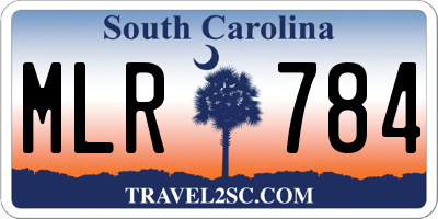 SC license plate MLR784