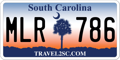 SC license plate MLR786