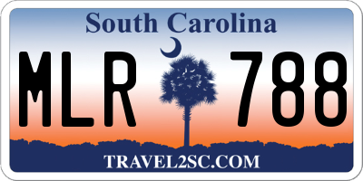 SC license plate MLR788