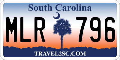 SC license plate MLR796