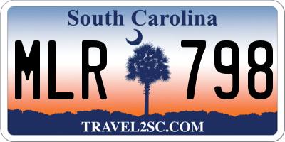 SC license plate MLR798