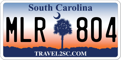 SC license plate MLR804