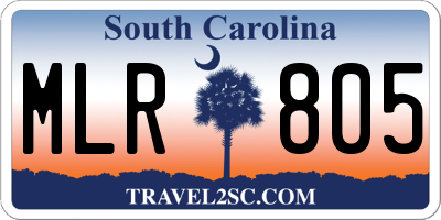 SC license plate MLR805