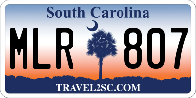SC license plate MLR807