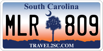 SC license plate MLR809
