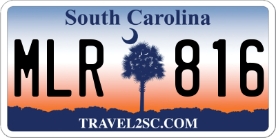 SC license plate MLR816