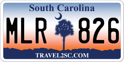 SC license plate MLR826