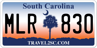 SC license plate MLR830