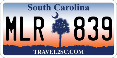 SC license plate MLR839