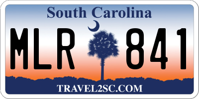 SC license plate MLR841