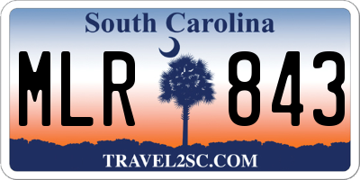 SC license plate MLR843