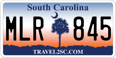 SC license plate MLR845