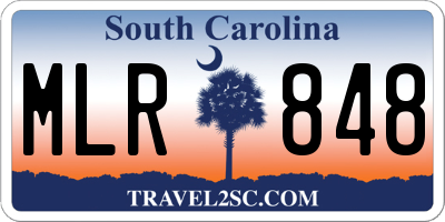 SC license plate MLR848