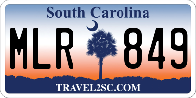 SC license plate MLR849