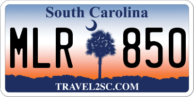 SC license plate MLR850