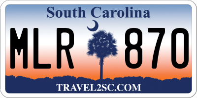 SC license plate MLR870