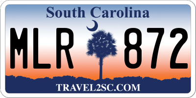 SC license plate MLR872