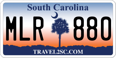 SC license plate MLR880