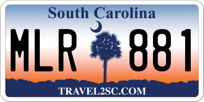 SC license plate MLR881