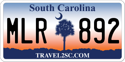 SC license plate MLR892