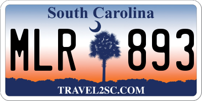 SC license plate MLR893