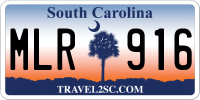 SC license plate MLR916